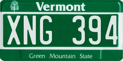 VT license plate XNG394