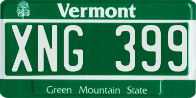 VT license plate XNG399