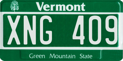 VT license plate XNG409