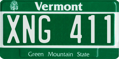 VT license plate XNG411