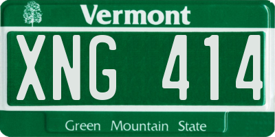 VT license plate XNG414