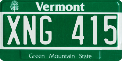 VT license plate XNG415