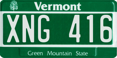 VT license plate XNG416