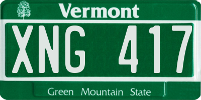 VT license plate XNG417