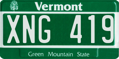 VT license plate XNG419