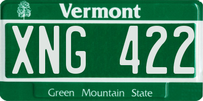 VT license plate XNG422
