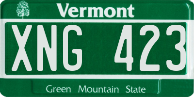 VT license plate XNG423