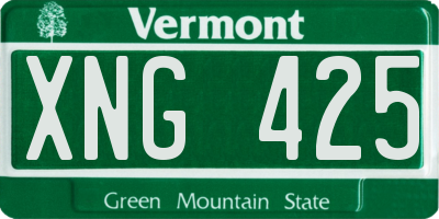 VT license plate XNG425