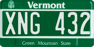 VT license plate XNG432