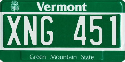 VT license plate XNG451