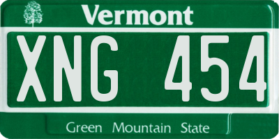 VT license plate XNG454