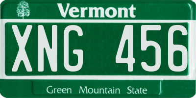 VT license plate XNG456