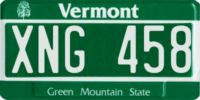 VT license plate XNG458