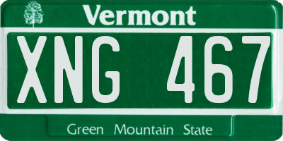 VT license plate XNG467
