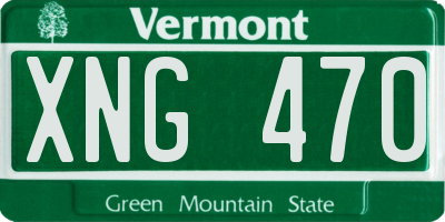 VT license plate XNG470