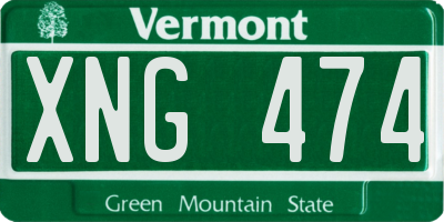 VT license plate XNG474