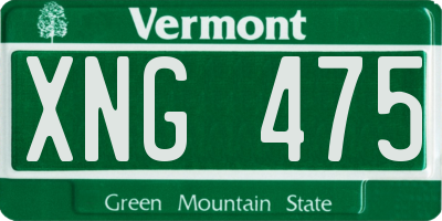 VT license plate XNG475