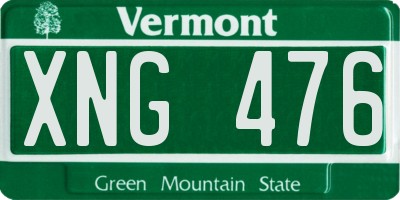 VT license plate XNG476