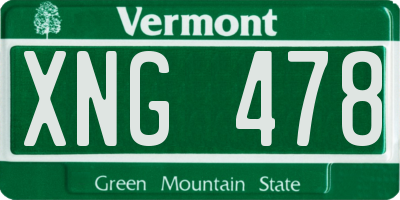 VT license plate XNG478