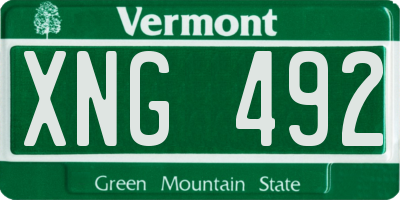 VT license plate XNG492