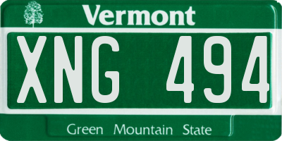 VT license plate XNG494