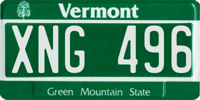 VT license plate XNG496