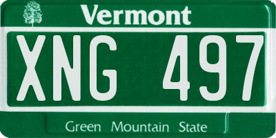 VT license plate XNG497
