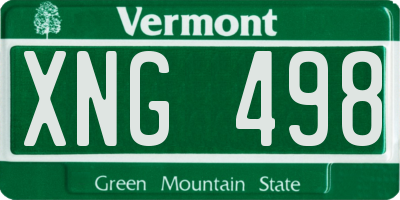 VT license plate XNG498