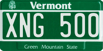 VT license plate XNG500