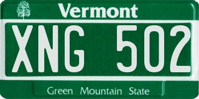 VT license plate XNG502