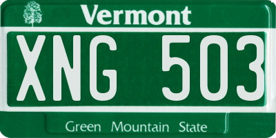 VT license plate XNG503