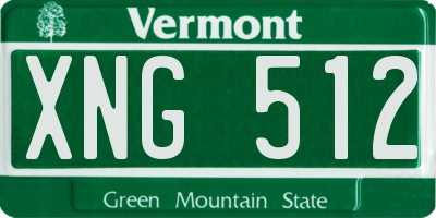 VT license plate XNG512