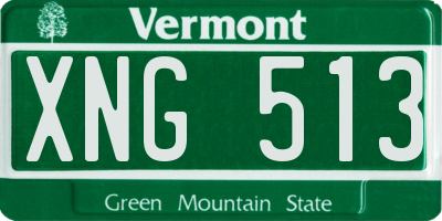 VT license plate XNG513
