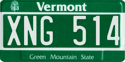 VT license plate XNG514