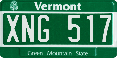 VT license plate XNG517