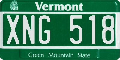 VT license plate XNG518
