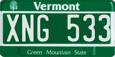 VT license plate XNG533
