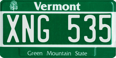VT license plate XNG535