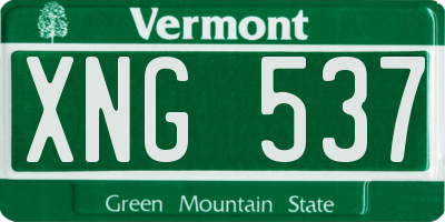 VT license plate XNG537