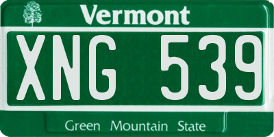 VT license plate XNG539