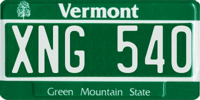 VT license plate XNG540