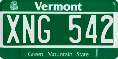 VT license plate XNG542