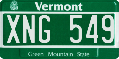 VT license plate XNG549