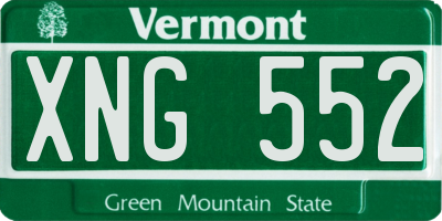 VT license plate XNG552