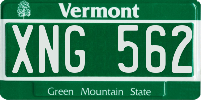 VT license plate XNG562