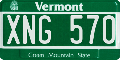 VT license plate XNG570