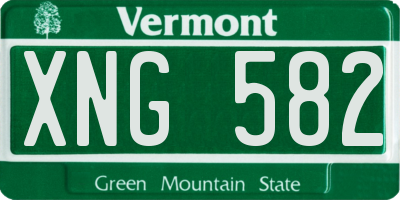 VT license plate XNG582