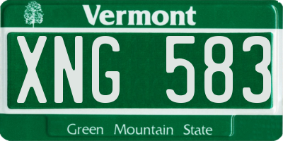 VT license plate XNG583
