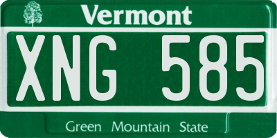 VT license plate XNG585