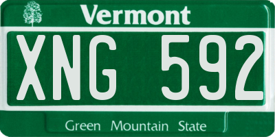 VT license plate XNG592